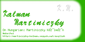 kalman martiniczky business card